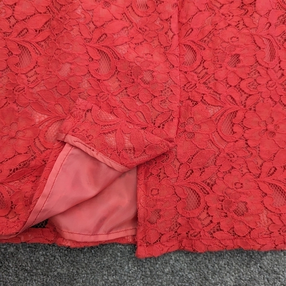 J. Crew coral floral cotton lace dress women's size 12 - Picture 10 of 13
